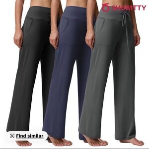 Set/3 Showitty Womens XL Wide Leg Lounge Pants Bundle Galaxy Yoga Drawstring